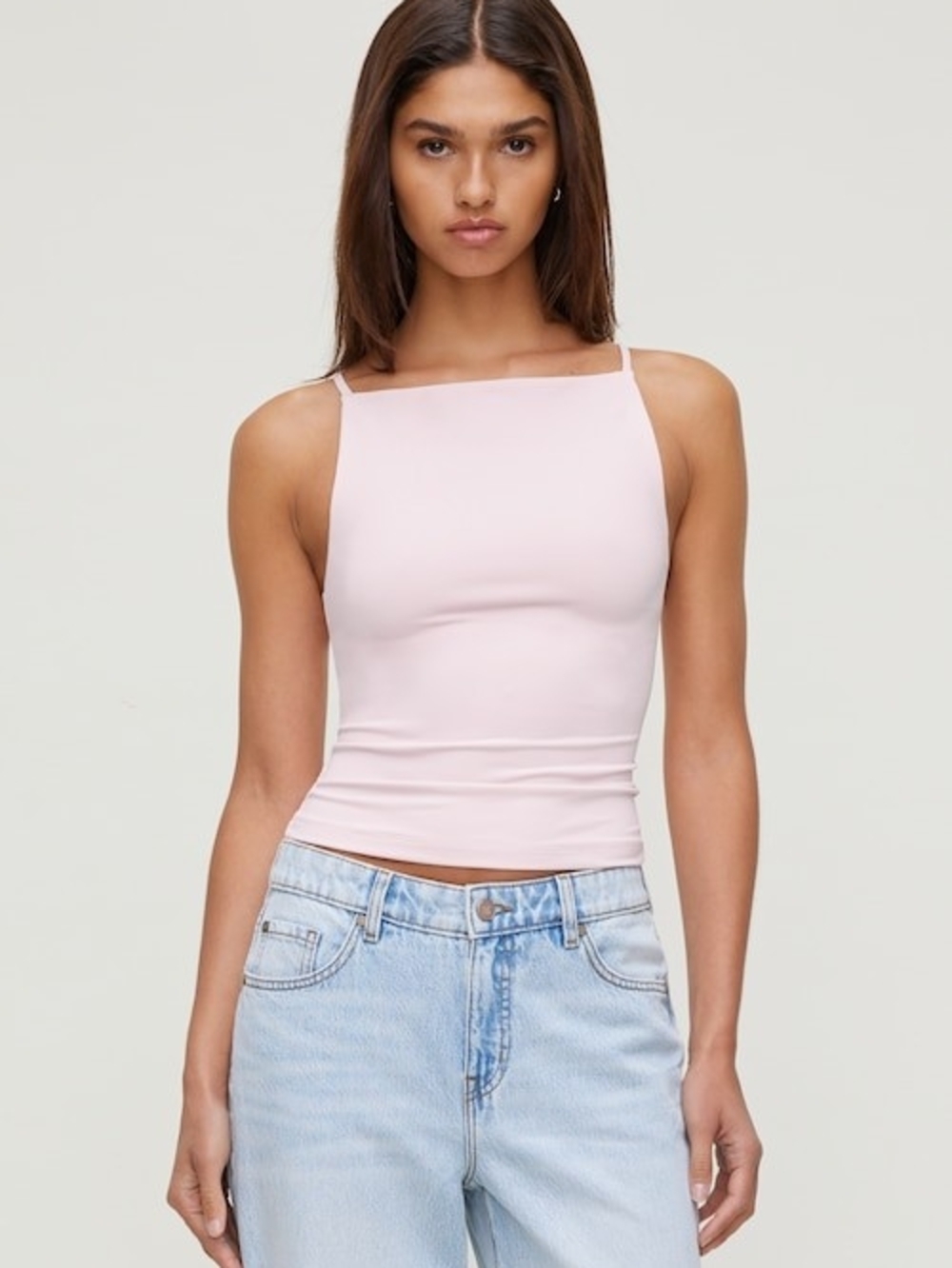 Strappy Boat Pink Tank Top